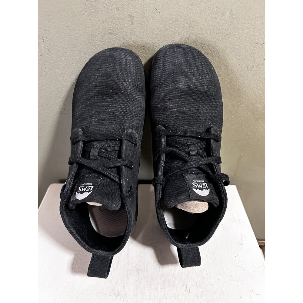 LEMS Chukka Canvas Boots Mens Size 9 Womens 10.5 Blackout Vegan Shoes Barefoot - Picture 6 of 11